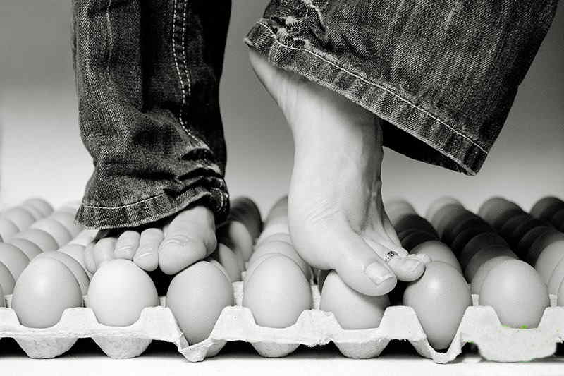 camminare sulle uova